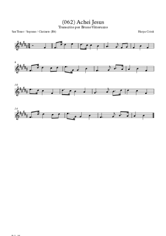 Harpa Cristã (062) Achei Jesus score for Clarinet (Bb)