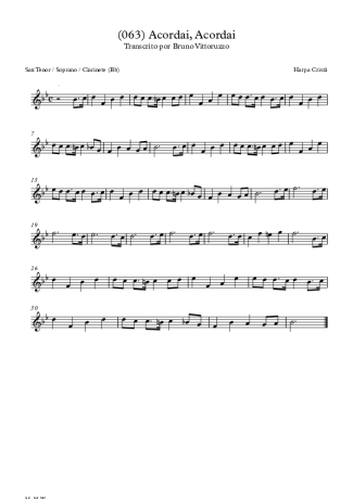 Harpa Cristã (063) Acordai Acordai score for Clarinet (Bb)