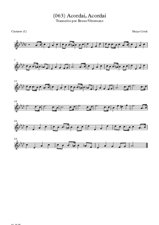 Harpa Cristã (063) Acordai Acordai score for Clarinet (C)