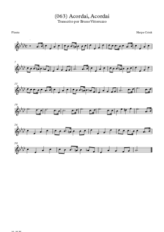 Harpa Cristã (063) Acordai Acordai score for Flute