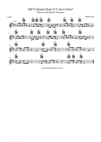 Harpa Cristã (067) Quem Quer Ir Com Cristo score for Acoustic Guitar
