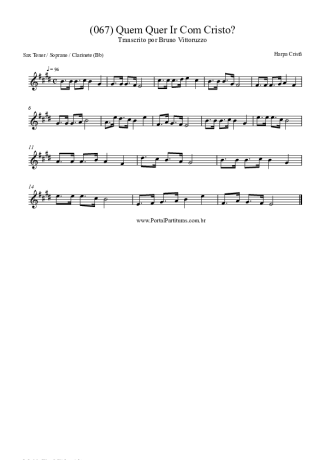 Harpa Cristã (067) Quem Quer Ir Com Cristo score for Clarinet (Bb)
