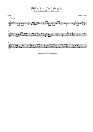Harpa Cristã (068) Gozo Ter Salvação score for Violin