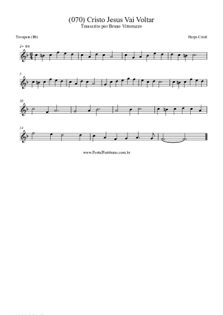 Harpa Cristã (070) Cristo Jesus Vai Voltar score for Trumpet