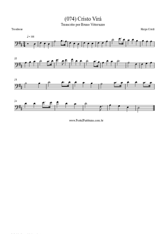 Harpa Cristã (074) Cristo Virá score for Trombone