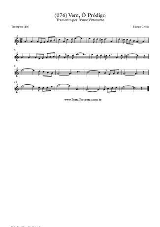 Harpa Cristã (076) Vem Ó Pródigo score for Trumpet