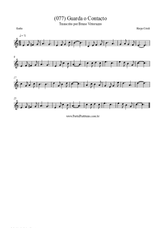 Harpa Cristã (077) Guarda O Contacto - Flauta score for Harmonica
