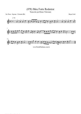 Harpa Cristã (078) Meu Forte Redentor score for Tenor Saxophone Soprano (Bb)