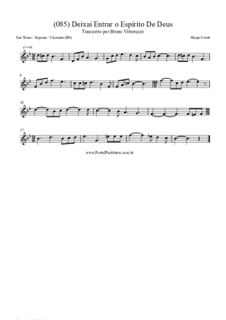 Harpa Cristã (085) Deixai Entrar O Espírito De Deus score for Clarinet (Bb)