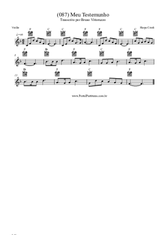 Harpa Cristã (087) Meu Testemunho score for Acoustic Guitar