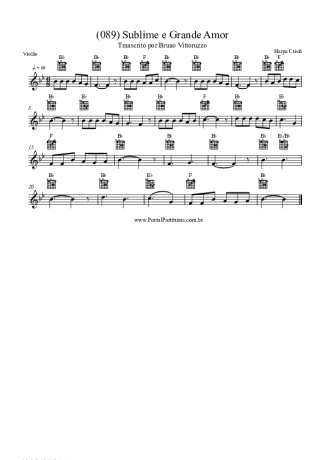 Harpa Cristã (089) Sublime E Grande Amor score for Acoustic Guitar