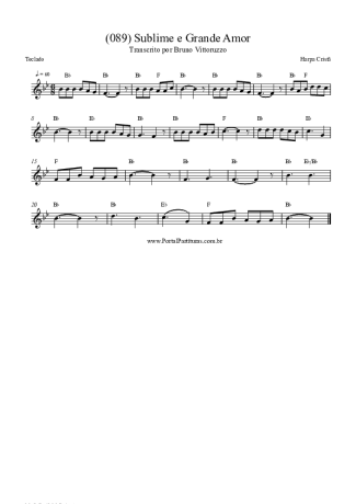 Harpa Cristã (089) Sublime E Grande Amor score for Keyboard