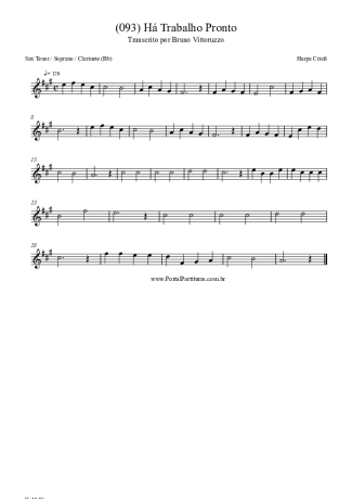 Harpa Cristã (093) Há Trabalho Pronto score for Clarinet (Bb)