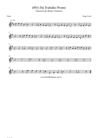 Harpa Cristã (093) Há Trabalho Pronto score for Flute