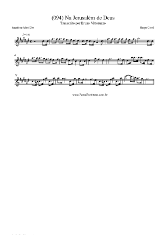 Harpa Cristã (094) Na Jerusalém De Deus score for Alto Saxophone