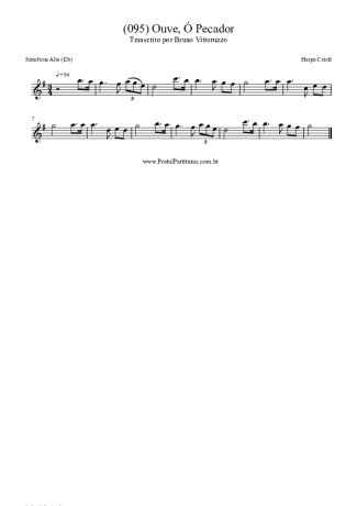 Harpa Cristã (095) Ouve Ó Pecador score for Alto Saxophone