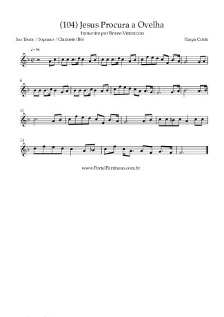 Harpa Cristã (104) Jesus Procura A Ovelha score for Clarinet (Bb)