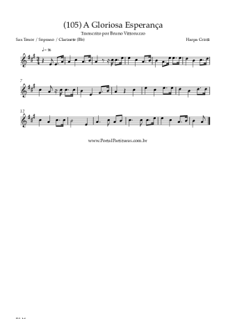Harpa Cristã (105) A Gloriosa Esperança score for Clarinet (Bb)