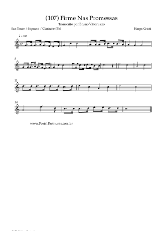 Harpa Cristã (107) Firme Nas Promessas score for Clarinet (Bb)