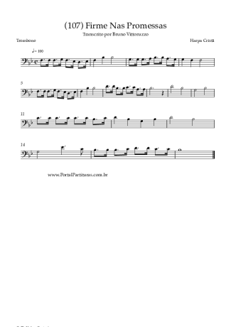 Harpa Cristã (107) Firme Nas Promessas score for Trombone