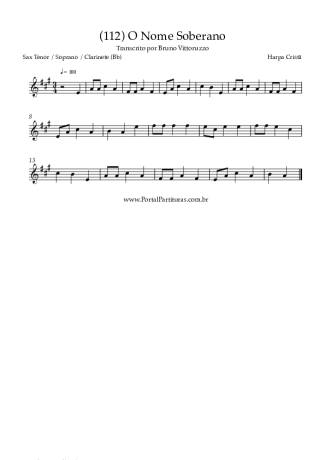 Harpa Cristã (112) O Nome Soberano score for Clarinet (Bb)