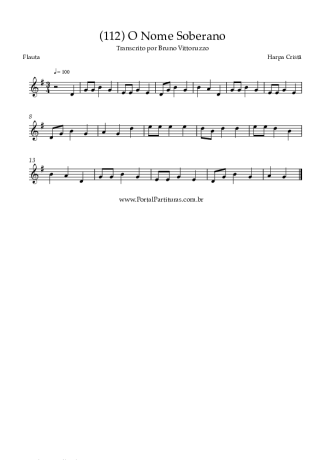 Harpa Cristã (112) O Nome Soberano score for Flute
