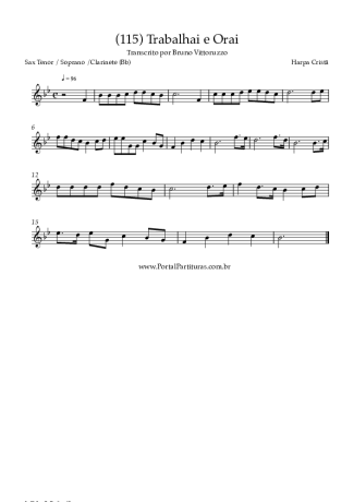Harpa Cristã (115) Trabalhai E Orai score for Clarinet (Bb)