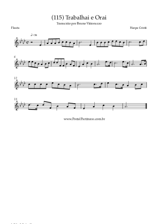 Harpa Cristã (115) Trabalhai E Orai score for Flute