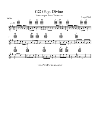 Harpa Cristã (122) Fogo Divino score for Acoustic Guitar