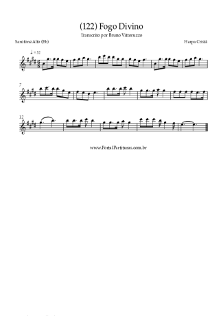 Harpa Cristã (122) Fogo Divino score for Alto Saxophone
