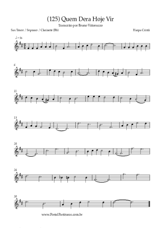 Harpa Cristã (125) Quem Dera Hoje Vir score for Clarinet (Bb)