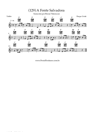 Harpa Cristã (129) A Fonte Salvadora score for Acoustic Guitar