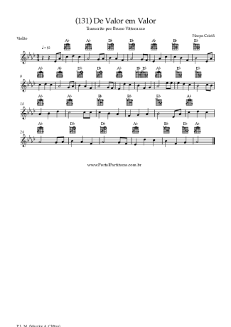 Harpa Cristã (131) De Valor Em Valor score for Acoustic Guitar