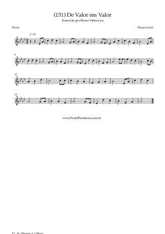 Harpa Cristã (131) De Valor Em Valor score for Flute