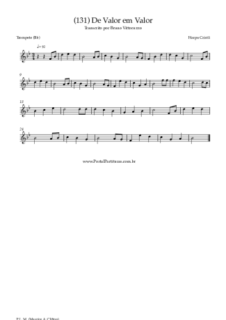 Harpa Cristã (131) De Valor Em Valor score for Trumpet