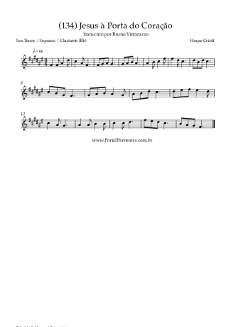Harpa Cristã (134) Jesus à Porta Do Coração score for Tenor Saxophone Soprano (Bb)