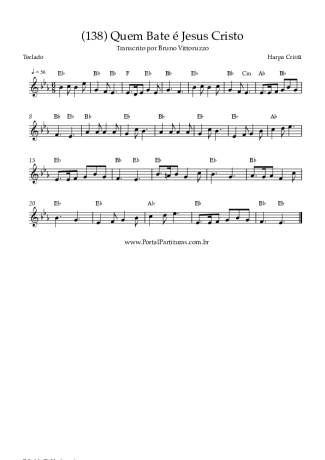 Harpa Cristã (138) Quem Bate é Jesus Cristo score for Keyboard