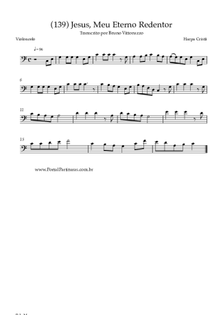 Harpa Cristã (139) Jesus Meu Eterno Redentor score for Cello
