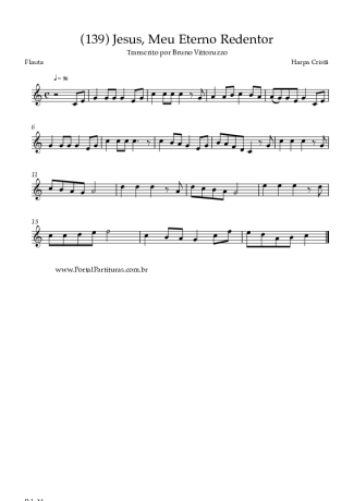 Harpa Cristã (139) Jesus Meu Eterno Redentor score for Flute