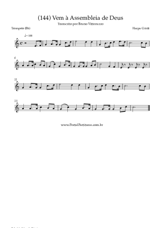 Harpa Cristã (144) Vem à Assembleia De Deus score for Trumpet