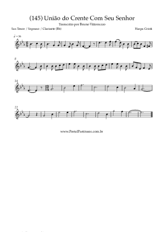 Harpa Cristã (145) União Do Crente Com Seu Senhor score for Tenor Saxophone Soprano (Bb)
