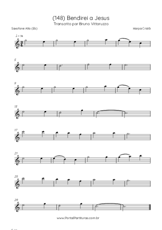 Harpa Cristã (148) Bendirei A Jesus score for Alto Saxophone