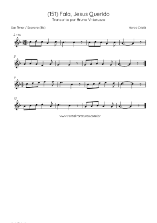 Harpa Cristã (151) Fala Jesus Querido score for Tenor Saxophone Soprano (Bb)