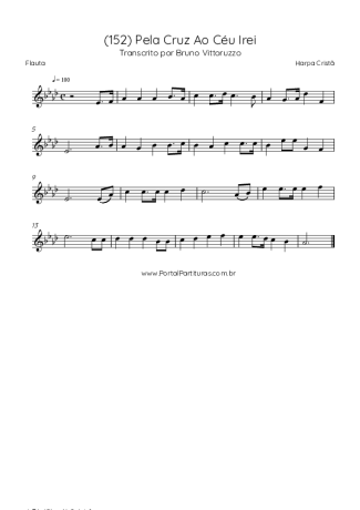 Harpa Cristã (152) Pela Cruz Ao Céu Irei score for Flute