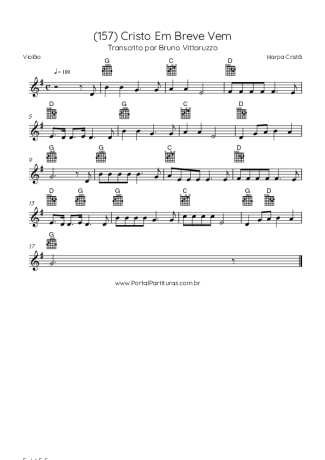 Harpa Cristã (157) Cristo Em Breve Vem score for Acoustic Guitar