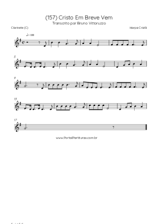 Harpa Cristã (157) Cristo Em Breve Vem score for Clarinet (C)
