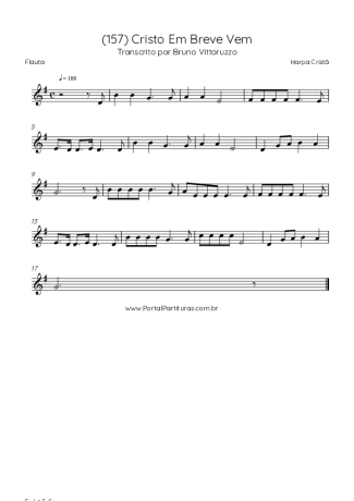 Harpa Cristã (157) Cristo Em Breve Vem score for Flute