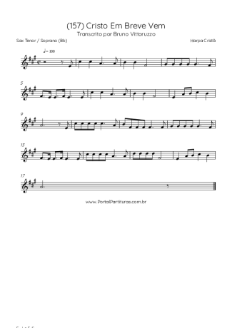 Harpa Cristã (157) Cristo Em Breve Vem score for Tenor Saxophone Soprano (Bb)