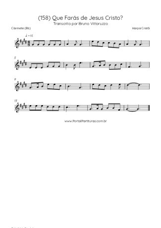 Harpa Cristã (158) Que Farás De Jesus Cristo score for Clarinet (Bb)