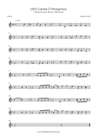 Harpa Cristã (159) Cantai Ó Peregrinos score for Violin